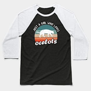 Ocelot Baby Ladies Girls Vintage Retro Style Baseball T-Shirt